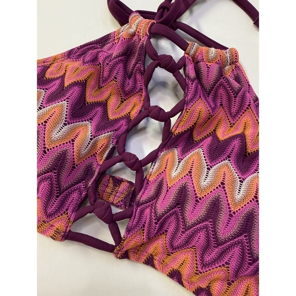 Hula Honey Other - Hula Honey Halter Knit Swim Bikini Top - Size XS - Pink, Orange - NWT